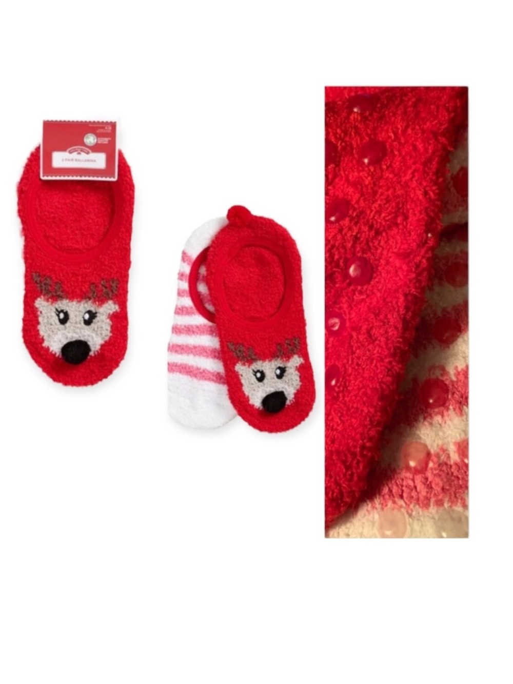 Holiday Time 2 Pair Ballerina Christmas Socks
